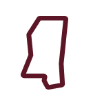 outline of the state of Mississippi