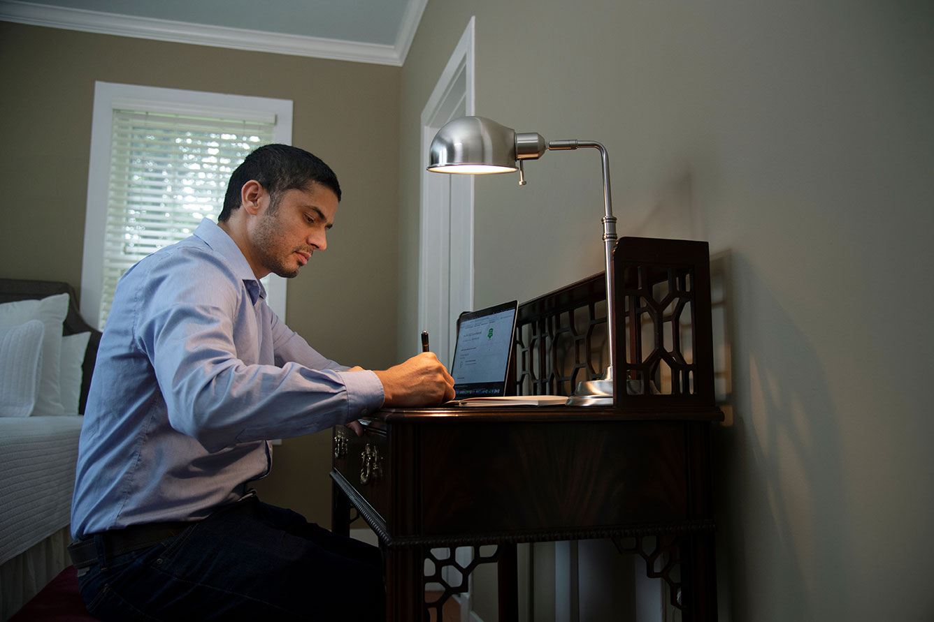 Man at a computer