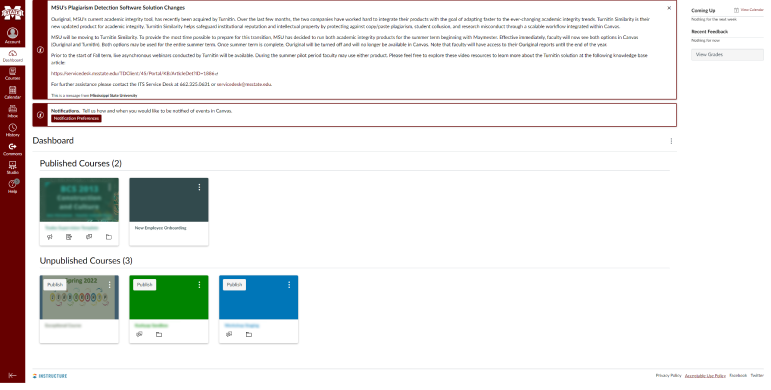 The canvas dashboard